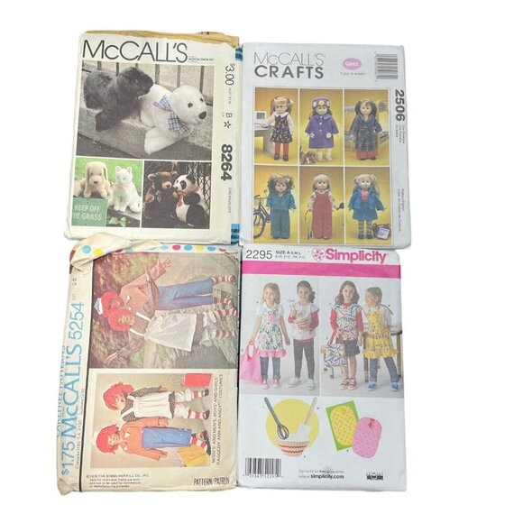 McCalls & Simplicity Vintage Doll Toy Childrens Clothing Sewing Pattern CUT LOT - Picture 1 of 1